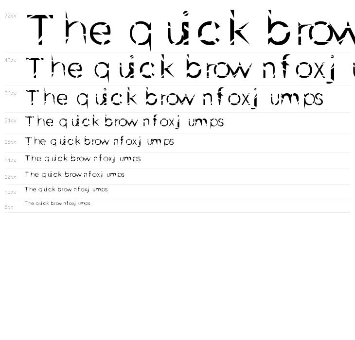 CrazyBrokenFont Waterfall