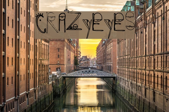 CrazyEyes Font examples