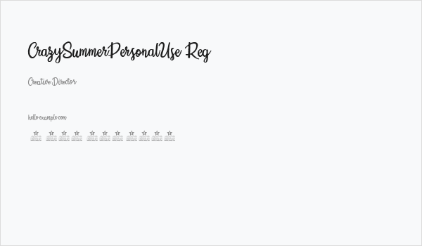 CrazySummerPersonalUse-Reg Business Card