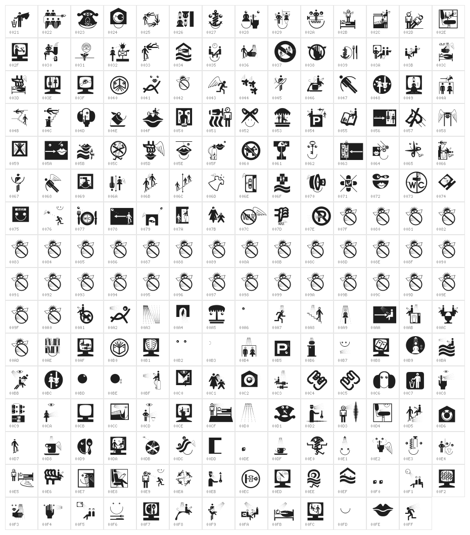 CrazyWorld Character Map
