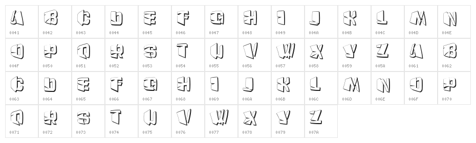 Cream Regular Character Map