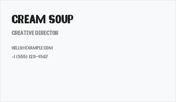 Cream Soup Business Card