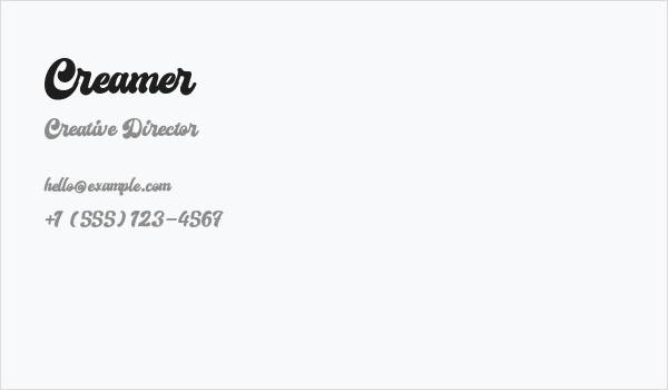 Creamer Business Card
