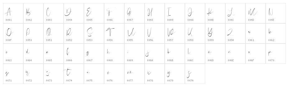 Creams Free Font Regular Character Map