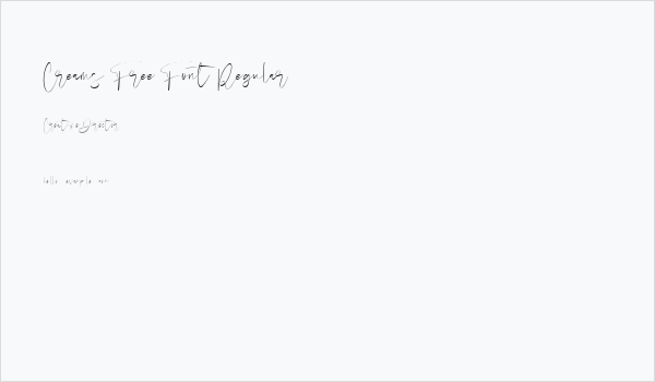 Creams Free Font Regular Business Card