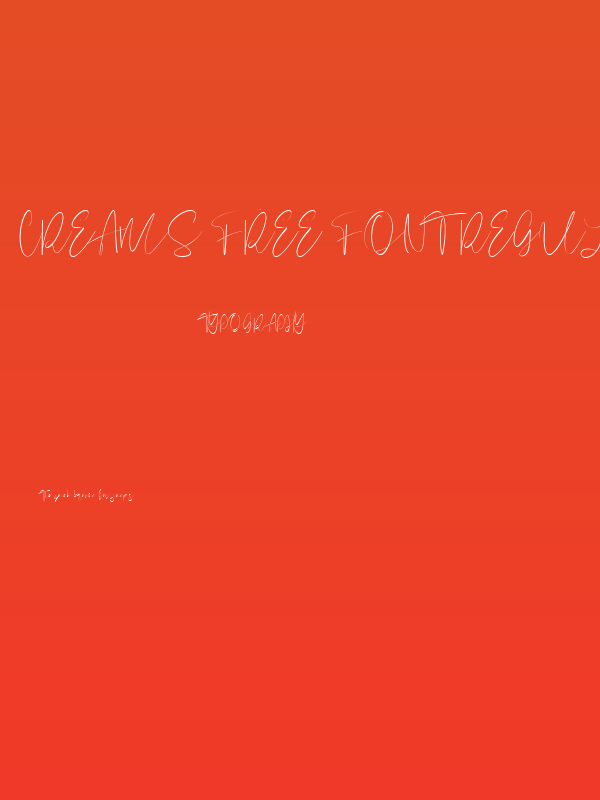 Creams Free Font Regular Poster