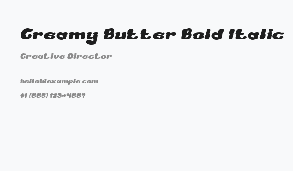 Creamy Butter Bold Italic Business Card
