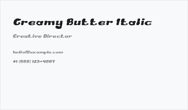 Creamy Butter Italic Business Card