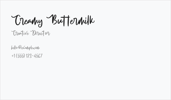Creamy Buttermilk Business Card