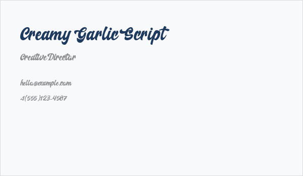 Creamy Garlic Script Business Card