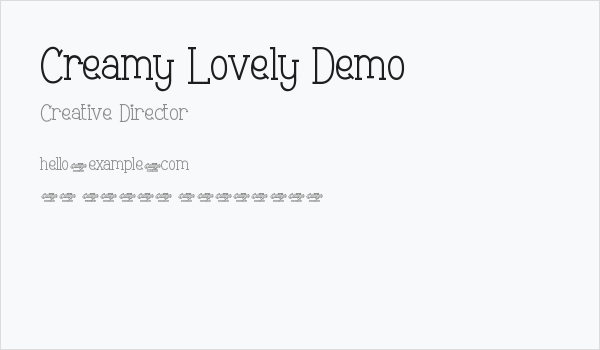 Creamy Lovely Demo Business Card