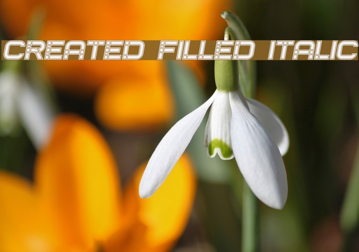 Created Filled Italic Font examples