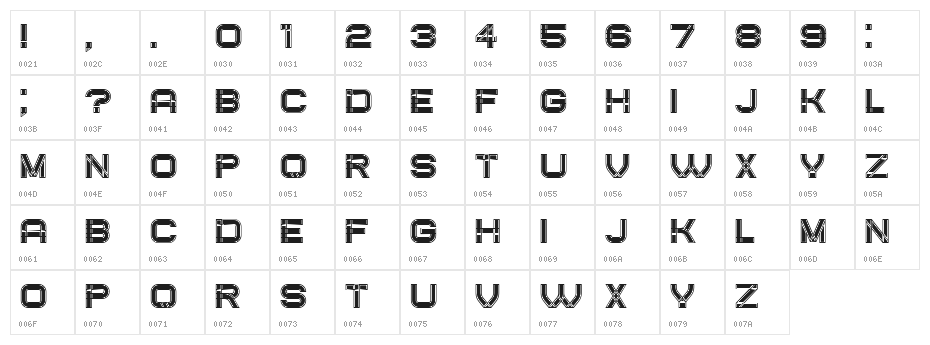 Created Filled Regular Character Map