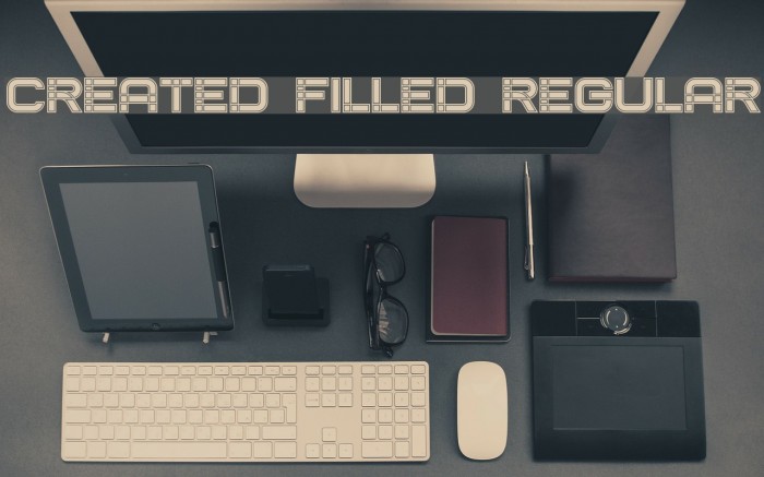 Created Filled Regular Font examples