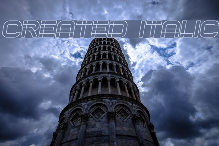 Created Italic Font examples