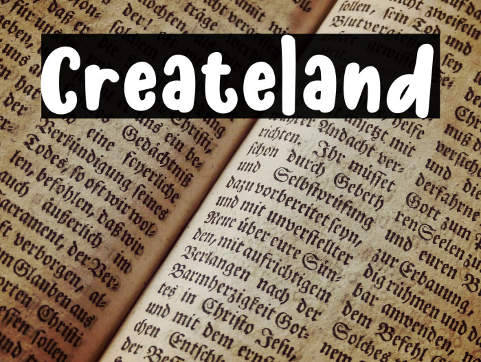 Createland フォント examples