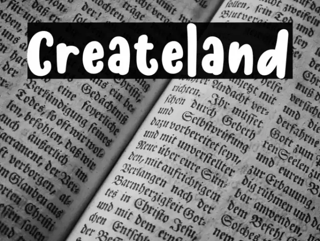 Createland フォント examples