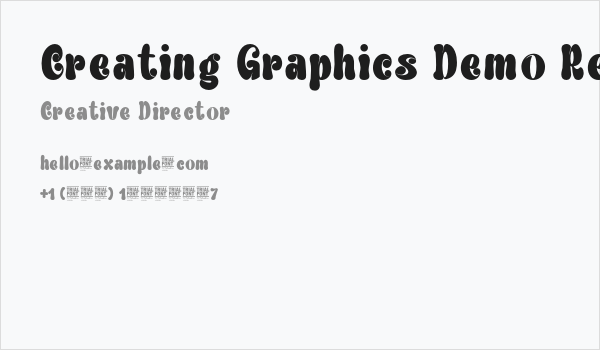 Creating Graphics Demo Regular Business Card