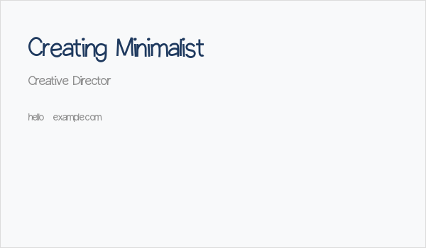 Creating Minimalist Business Card