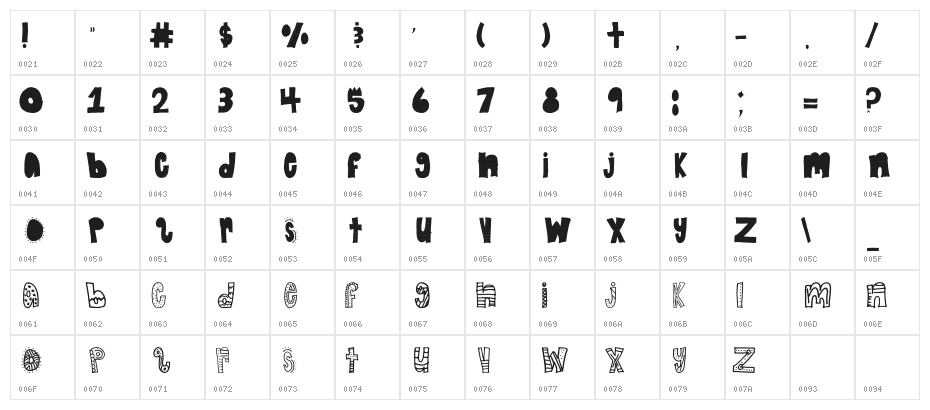 CreationStation Regular Character Map
