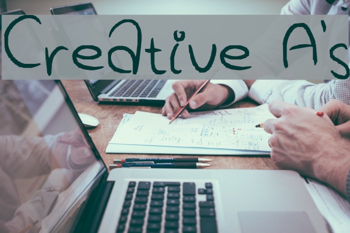 Creative A's Font examples