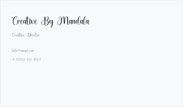 Creative By Mandala Business Card