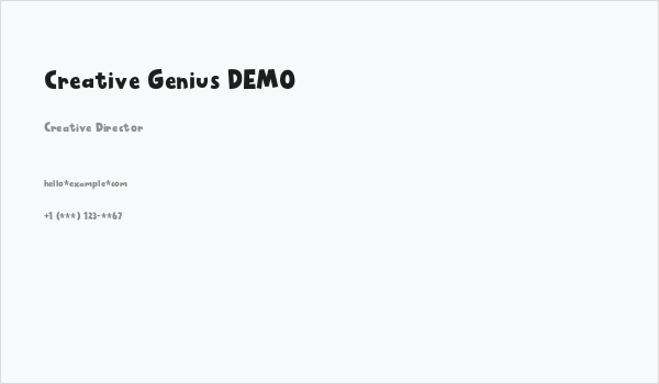 Creative Genius DEMO Business Card