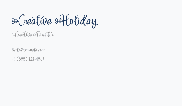 Creative Holiday Business Card