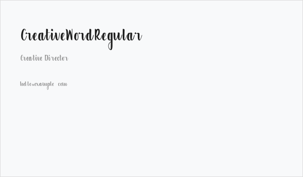 CreativeWordRegular Business Card