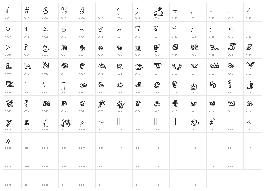 Creative_Colors Character Map