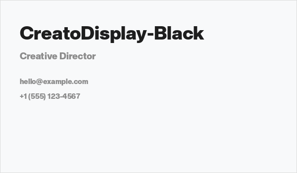 CreatoDisplay-Black Business Card