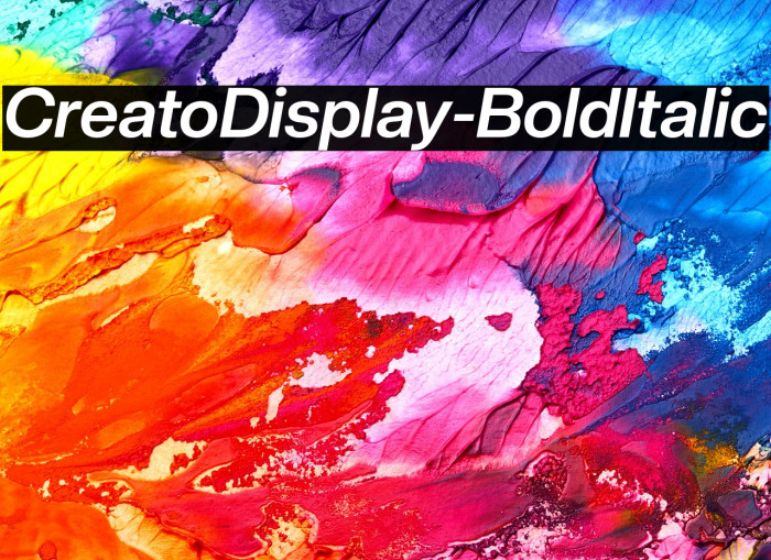 CreatoDisplay-BoldItalic Example 1