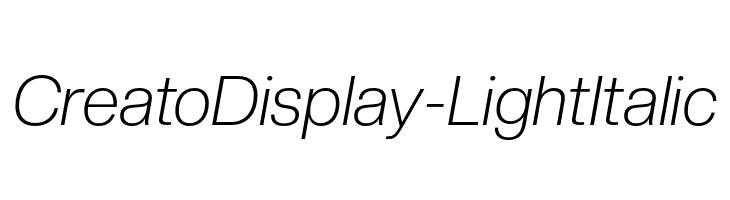 CreatoDisplay-LightItalic  नि: शुल्क फ़ॉन्ट्स डाउनलोड
