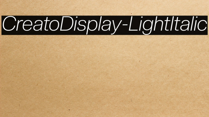 CreatoDisplay-LightItalic Example 2