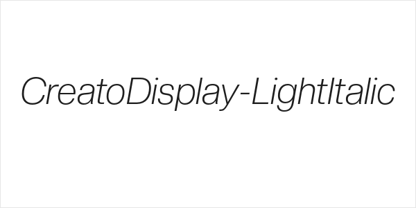 CreatoDisplay-LightItalic Logo