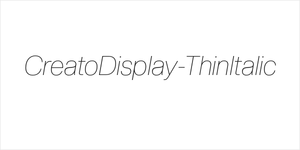 CreatoDisplay-ThinItalic Logo