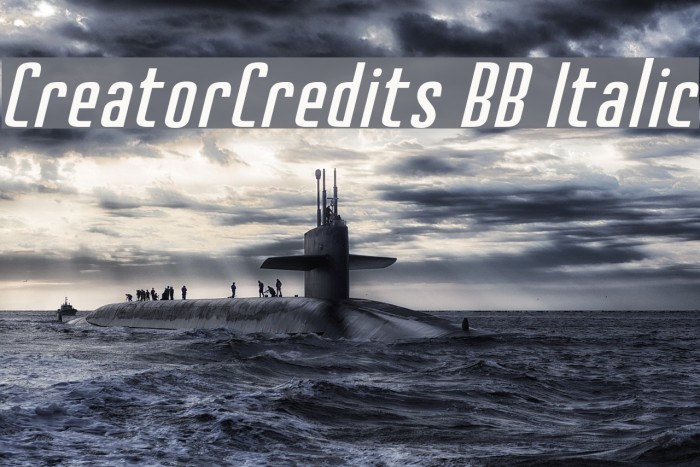CreatorCredits BB Italic Font examples