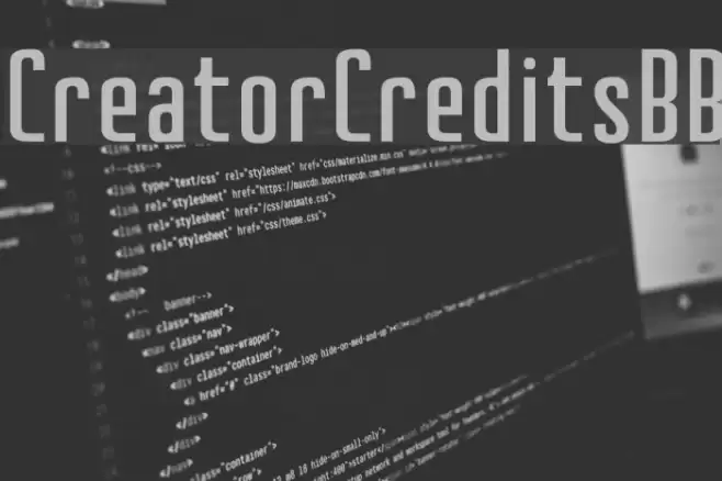 CreatorCreditsBB Font examples