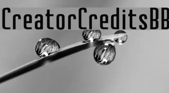 CreatorCreditsBB Font examples