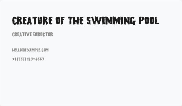 Creature of the swimming pool Business Card