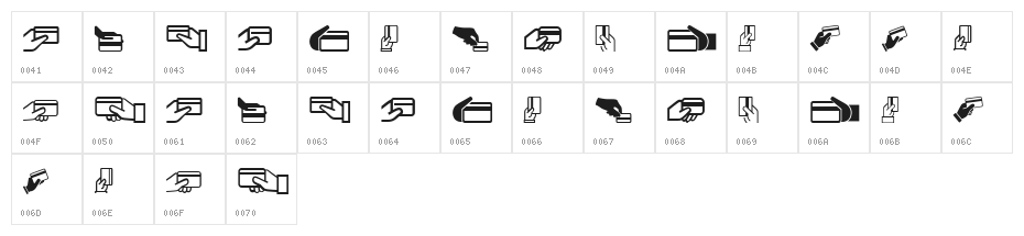 Credit Card Regular Character Map
