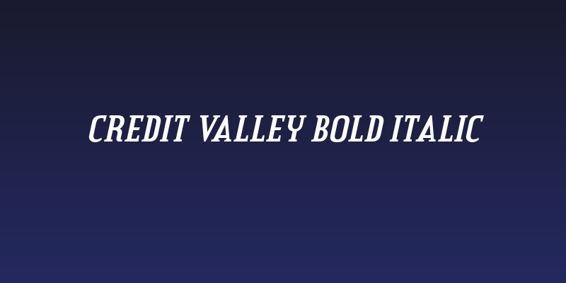 Credit Valley Bold Italic Social Header