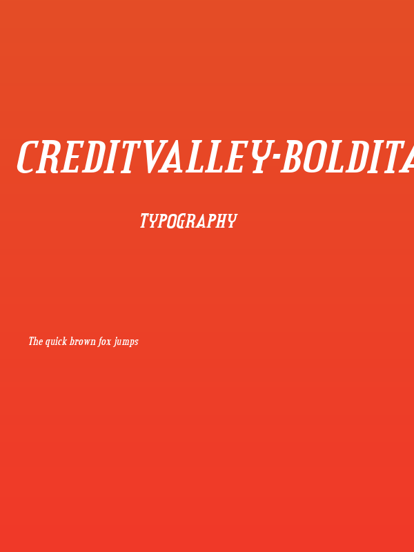 CreditValley-BoldItalic Poster