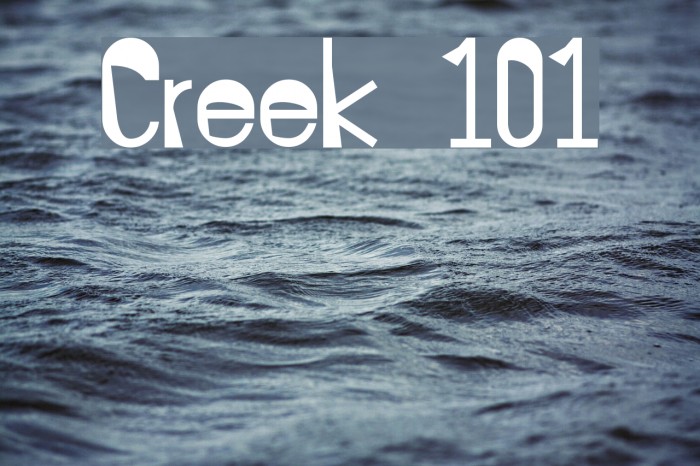 Creek 101 Font examples
