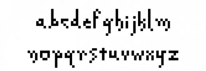Creeper Pixel Regular Schriftart Kleinbuchstaben