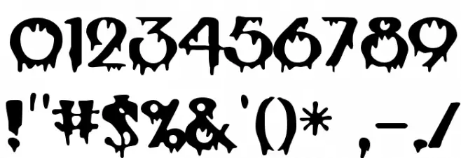 Creeper Font Alte caractere