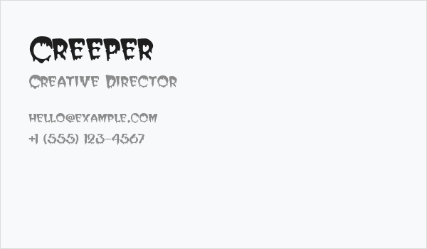 Creeper Business Card