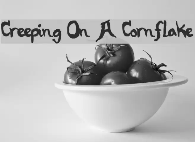 Creeping On A Cornflake Font examples