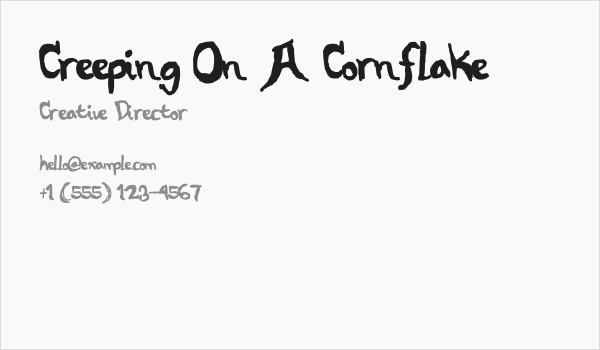 Creeping On A Cornflake Business Card
