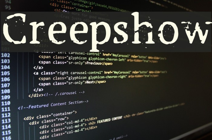 Creepshow Font examples